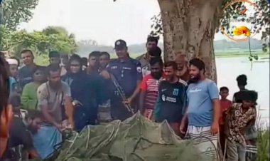 নওগাঁর মহাদেবপুর উত্তর গ্রামে অবৈধ চাইনা রিংজাল জব্দ করে পুড়িয়ে ধ্বংস