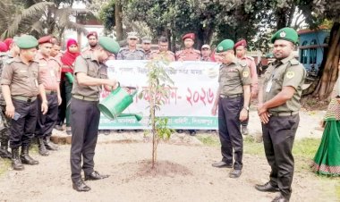 দিনাজপুর আনসার-ভিডিপি'র উদ্যোগে বৃক্ষরোপণ অভিযান