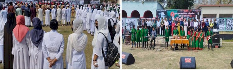 নড়াইলে ঐতিহাসিক ৭ মার্চ দিবস উদযাপনে হাজারো কণ্ঠে ৭ মার্চের ভাষণ ও জাতীয় সংগীত পরিবেশন