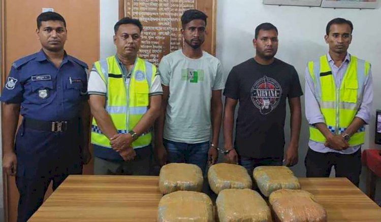 নড়াইলে বিপুল পরিমাণ গাঁজা ও প্রাইভেটকারসহ দুই জন গ্রেফতার