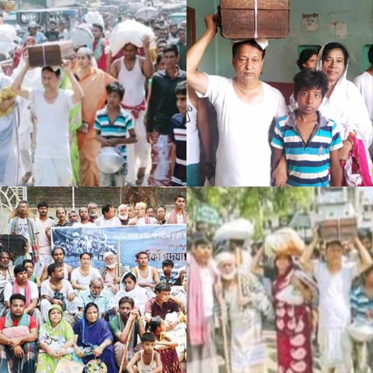 নওগাঁয় একুশে পরিষদের উদ্যোগে ১৯৭১ সালে অসহায় শরণার্থীদের দুর্ভোগ রোট টু বালুঘাট