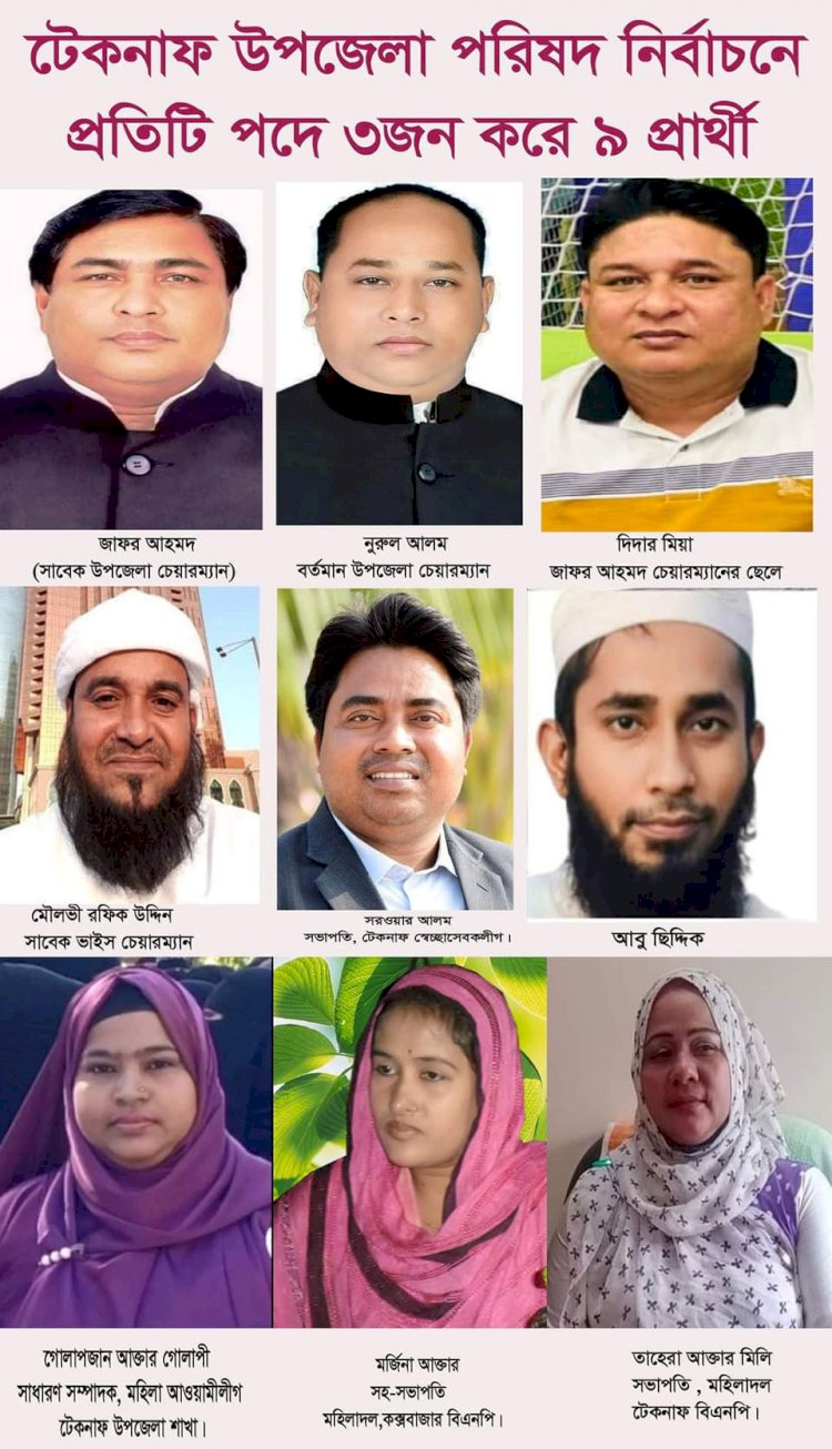 কক্সবাজারের টেকনাফ উপজেলা পরিষদ নির্বাচনে ৯ প্রার্থীর মনোনয়ন ফরম জমা