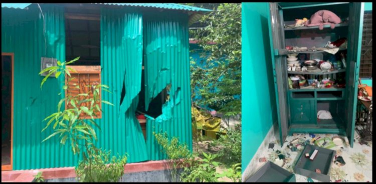 পুলিশের উপস্থিতিতে বাড়ি-ঘরে হামলার অভিযোগ