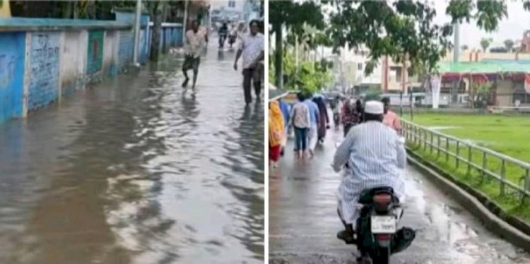 কেশবপুরে ভারী বৃষ্টিতে সরকারি দপ্তরের  প্রবেশপথ তলিয়ে, দুর্ভোগে পথচারীরা