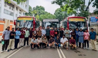 ঈদযাত্রায় প্রথমবারের মতো শিক্ষার্থীদের বাস দিলো বুটেক্স প্রশাসন