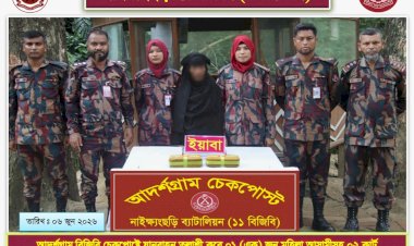 নাইক্ষ্যংছড়ি সীমান্তে ২০ হাজার পিস ইয়াবাসহ নারী আটক