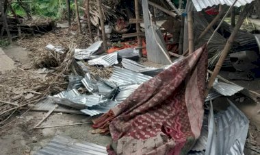 পুঠিয়ায়  আদিবাসীর বাড়ি ভাংচুর