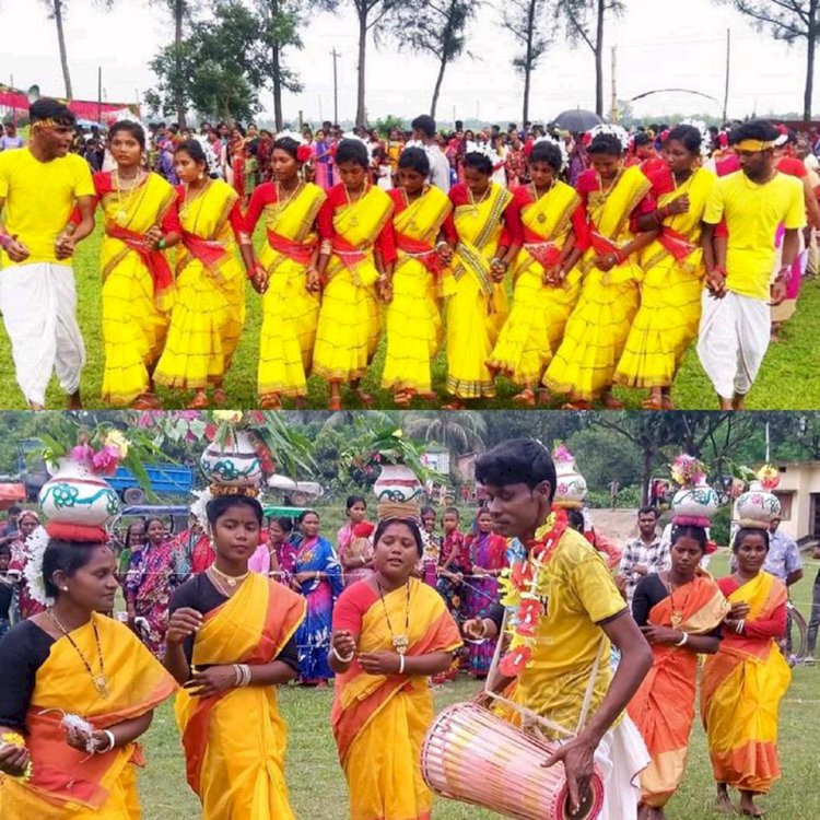নওগাঁর মহাদেবপুরে ঐতিহ্যবাহী নৃগোষ্ঠী আদিবাসীদের মহা ধুম ধামে কারাম উৎসব পালিত