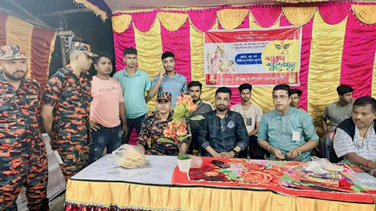 কেশবপুর পৌর ছাত্রদলের আহবায়ক খায়রুল  বাবুর বিভিন্ন পূজা মন্ডপ পরিদর্শন