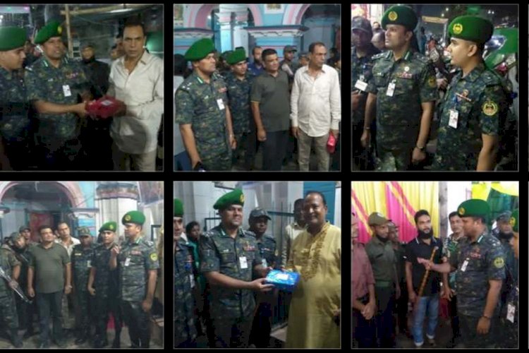বগুড়ায় উপ-মহাপরিচালক শাহ আহমদ ফজলে রাব্বী'র পূজামন্ডপ পরিদর্শন