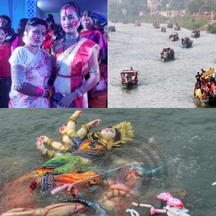 নওগাঁসহ সারাদেশে সনাতন ধর্মাবলম্বীদের শারদীয় দুর্গাপূজার আজ বিজয়া দশমীতে প্রতিমা বিসর্জনের ধুম