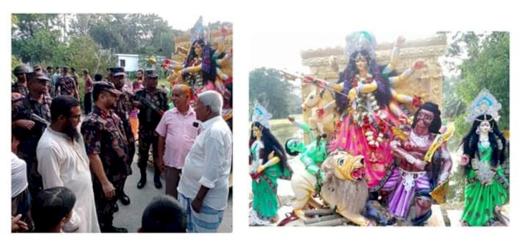 দেবী দূর্গা প্রতিমা বিসর্জনের মধ্য দিয়ে শেষ হলো শারদীয় দূর্গা পূজা