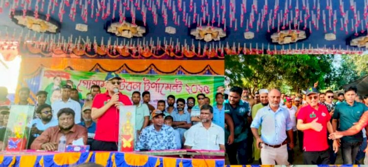 গোদাগাড়ীতে ঠাকুর নরোত্তম দাসের তিরোভাব তিথি ও গোগ্রাম ফুটবল টুর্নামেন্টে বিএনপি নেতা মেজর জেনারেল (অব.) শরীফ উদ্দিনের উপস্থিতি