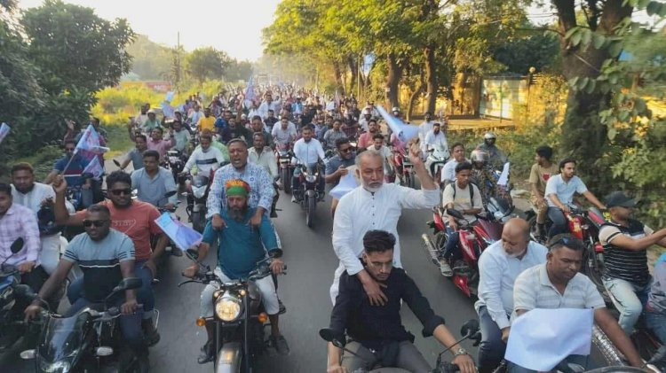 কুমিল্লা-৫ আসনে বিএনপি প্রার্থী জসিম উদ্দিনের সমর্থনে ভারেল্লায় বিশাল হোন্ডা শোডাউন ও র‌্যালি