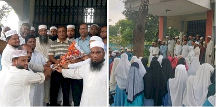 কেশবপুর বাহারুল উলুম কামিল মাদ্রাসার  সভাপতি ও বিদ্যোৎসাহী সদস্যকে সংবর্ধনা প্রদান